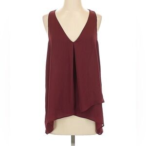 krisa Burgundy Sleeveless Top